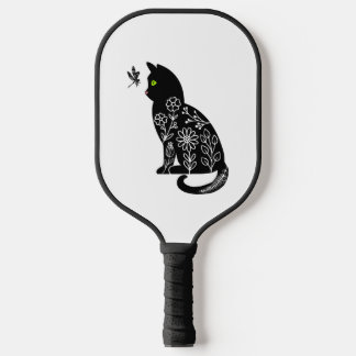 Raquette De Pickleball Chat noir aux yeux verts