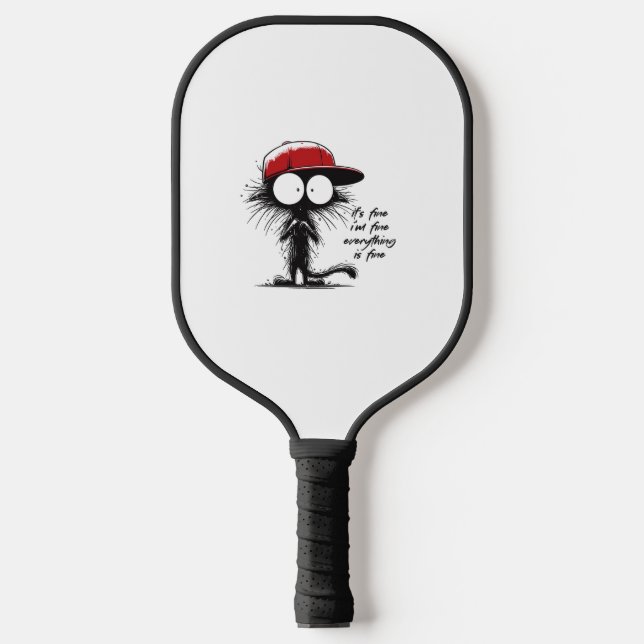 Raquette De Pickleball Chat noir C'est bon Je vais bien Tout va bien Fu (Recto)
