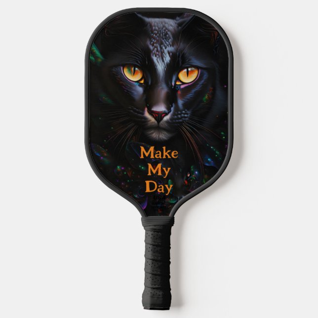 Raquette De Pickleball Chat Noir Sérieusement Regardez Ma Journée (Verso)