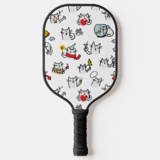 Raquette De Pickleball Chats amusants, lait et magie.
