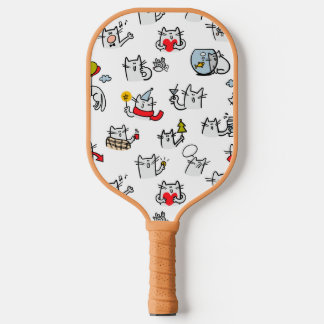 Raquette De Pickleball Chats amusants, lait et magie.