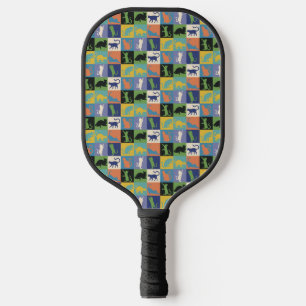 Raquette De Pickleball Chats colorés cool en Carré de surface composée