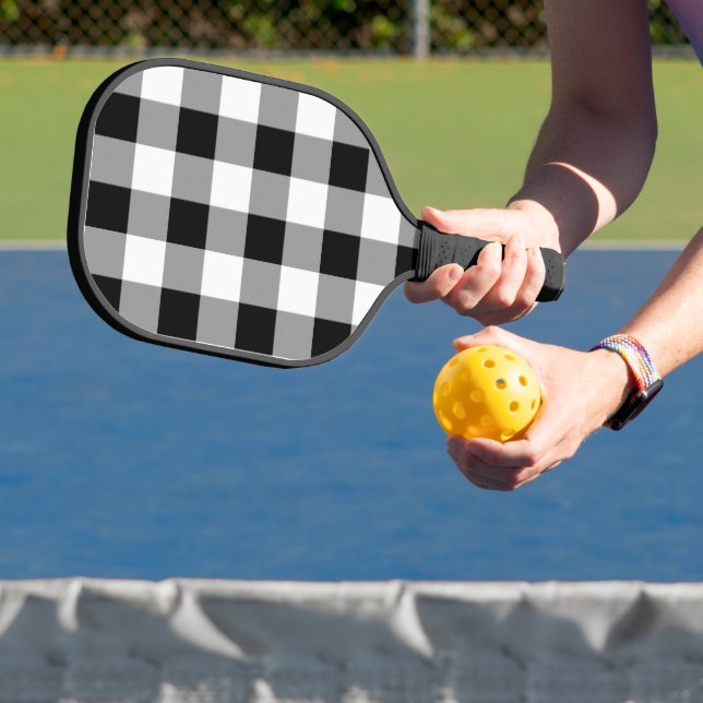 Raquette De Pickleball Chèque de bison noir et blanc (Insitu)