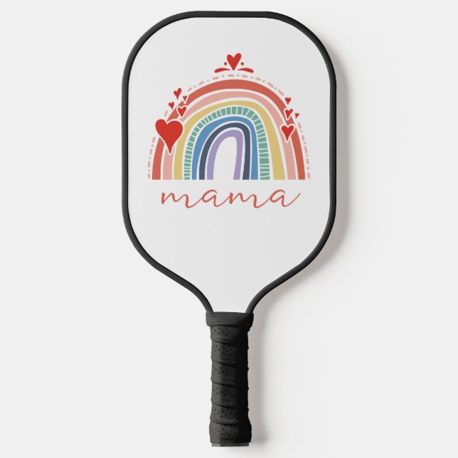 Raquette De Pickleball Chic Boho Rainbow Maman Noël (Recto)