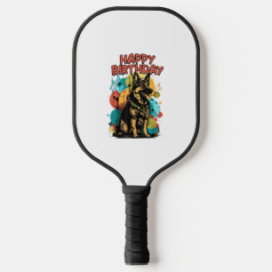 Raquette De Pickleball Chien berger allemand joyeux fête d'anniversaire S