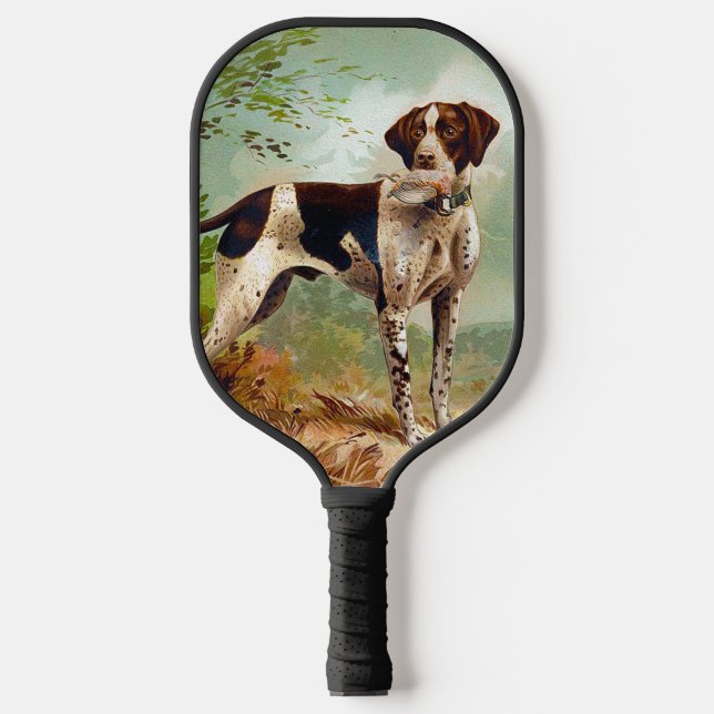 Raquette De Pickleball Chien de chasse avec oiseau dans la bouche (Recto)
