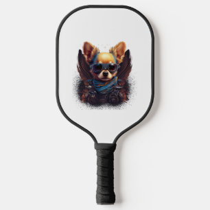 Raquette De Pickleball Chihuahua Biker Motorcyle Riding Chien Papa