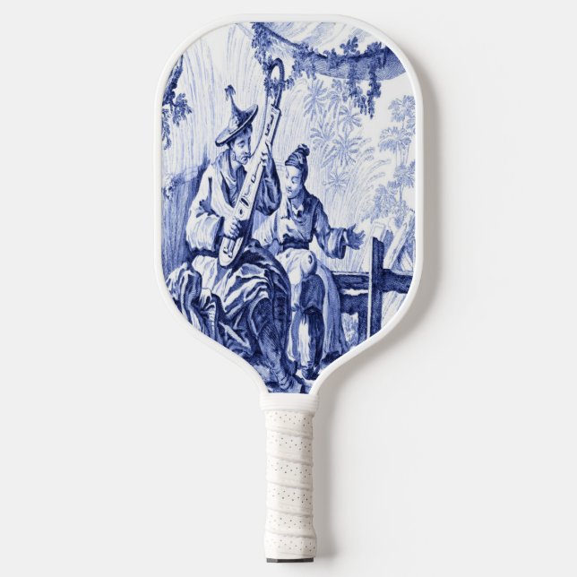 Raquette De Pickleball Chinoiserie bleue et blanche (Recto)