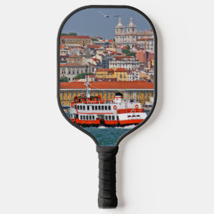 Raquette De Pickleball Ciel de Lisbonne avec vieux ferry sur le fleuve Ta