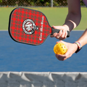 Raquette De Pickleball Clan MacBean Crest Badge & Tartan Personnalisé