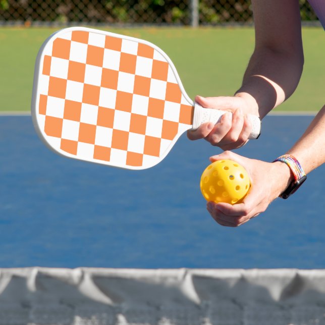Raquette De Pickleball Classic visual orange checkerboard  (Insitu)