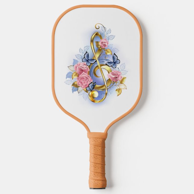 Raquette De Pickleball Clé de fer avec roses roses roses (Recto)