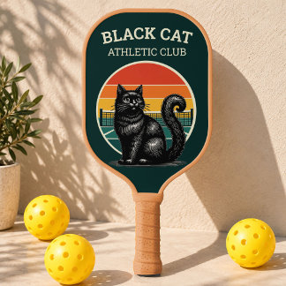 Raquette De Pickleball Club Athlétique Chat Noir Rétro