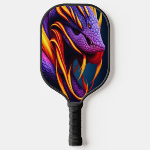 Raquette De Pickleball Cobra serpent avec écailles orange et violette vib