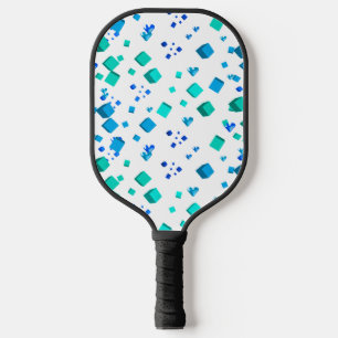 Raquette de Pickleball Cœurs Bleus et Cubes
