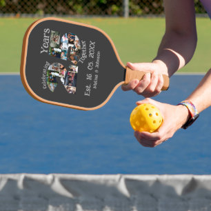 Raquette De Pickleball Collage photo personnalisé pour les 25 ans de mari