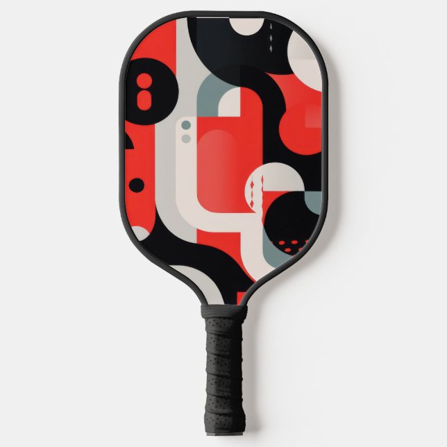 Raquette De Pickleball Conception complexe avec formes et points (Recto)