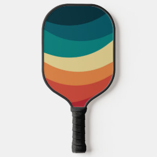 Raquette De Pickleball Conception de courbes colorées de style rétro