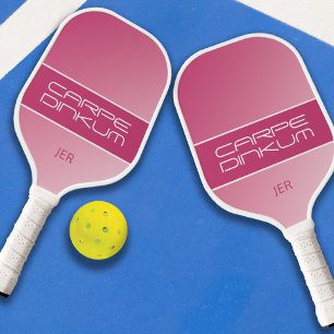 Raquette De Pickleball Cool Dink Pun Monogramme Initiales Fille Rose Mode