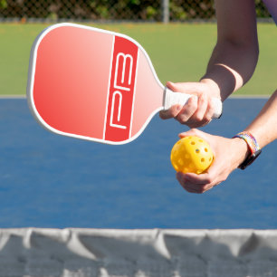 Raquette De Pickleball Cool Moderne Minimaliste Deux Initiales Dégradé Ro