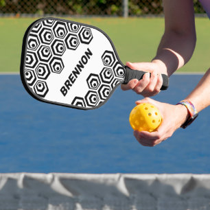 Raquette De Pickleball Cool personnalisé Hexagon Polygon Art Style Motif