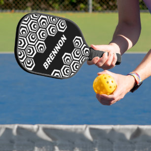 Raquette De Pickleball Cool personnalisé Hexagon Polygon Art Style Motif