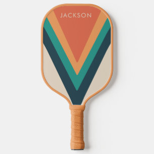 Raquette De Pickleball Cool Stylish Retro Stripes Personnalisées