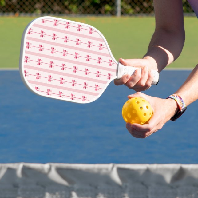 Raquette De Pickleball Coquette à mâchoire à rayures roses (Insitu)