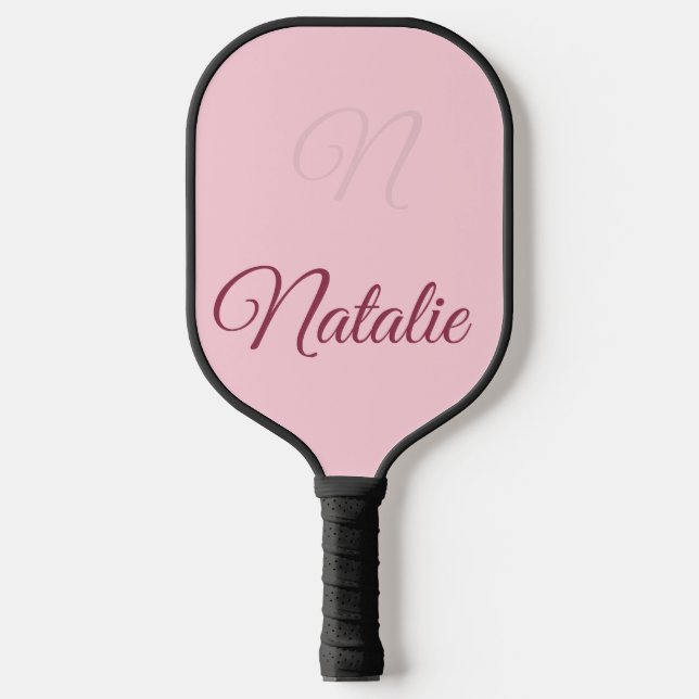 Raquette De Pickleball Couleur rose pastel monogrammée (Recto)