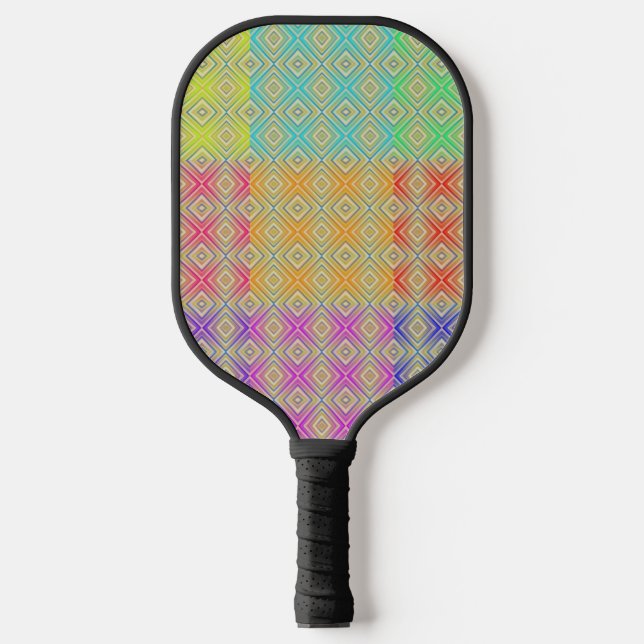 Raquette De Pickleball Couleurs Du Motif Diamant Alternative Rainbow (Recto)