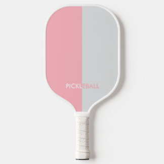 Raquette De Pickleball Couleurs Monogramme Rose & Blanc
