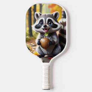 Raquette De Pickleball Coute Kawaii style Raccoon Autumn Cadre