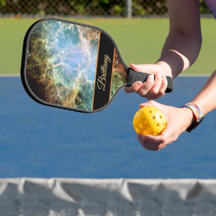 Raquette De Pickleball Crabe Nebula Galaxy of Stars Votre nom