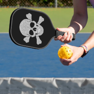 Raquette De Pickleball Crâne Parties scintillant Argent Et Tronc