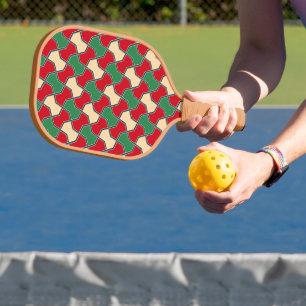 Raquette De Pickleball Cravate islamique rouge verte Bow géométrique Vect