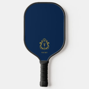 Raquette De Pickleball Crête dorée foncée V Monogramme