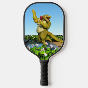 Raquette De Pickleball Crocodile drôle Champagne Fête Piscine Art