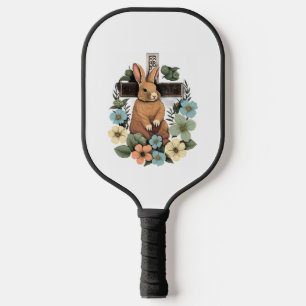 Raquette De Pickleball Croix de Pâques Lapin de Pâques Rabin