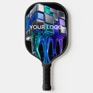 Raquette De Pickleball Cube de puzzle chromé futuriste