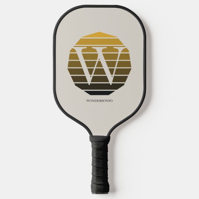 Raquette De Pickleball Custom Initial Sunset Circle (Recto)