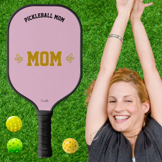 Raquette De Pickleball Custom Name Elegant Sports Pink Design