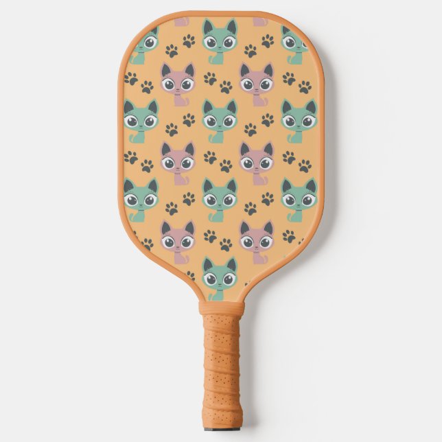 Raquette De Pickleball Cute adorable chaton Animé pattes de Motif chat  (Recto)