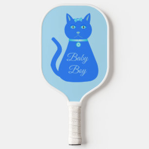 Raquette De Pickleball Cute Blue Baby Boy Chat Personnalisé