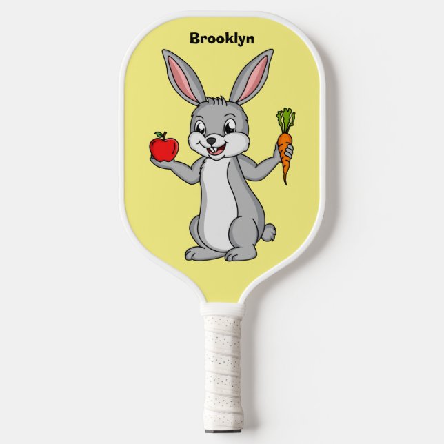Raquette De Pickleball Cute bunny rabbit with vegetables (Recto)