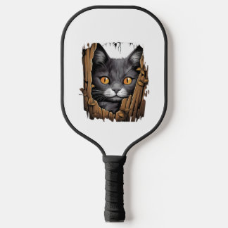 Raquette De Pickleball Cute chaton regarde du tissu déchiré - Chats T-shi