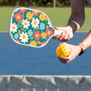 Raquette De Pickleball Cute Daisy Flower Botanique motif école girly