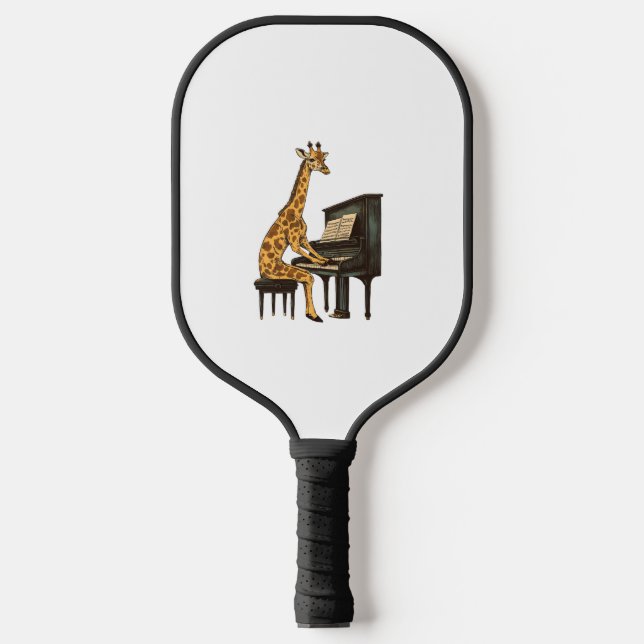 Raquette De Pickleball Cute Giraffe Jouer Piano Giraffes Musicien Musique (Recto)