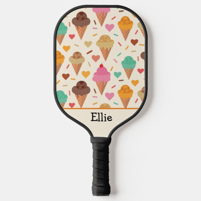 Raquette De Pickleball Cute Ice Cream Motif Personnalisé (Recto)