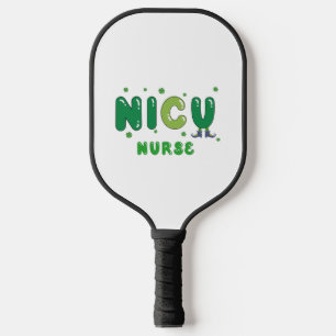 Raquette De Pickleball Cute NICU infirmière St. Patrick's design
