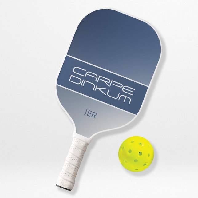 Raquette De Pickleball Cute Pickleball Dink Pun Gradient Initiales Bleu (Créateur téléchargé)